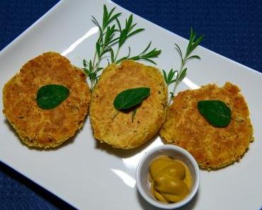 Rote Linsenpuffer mit Balsamicosenf  (vegan)