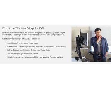 Brücke für Apps von iOS nach Windows 10