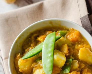 Kürbis-Curry mit Kartoffeln und Linsen