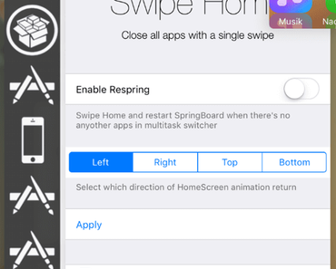 Swipe Home: Alle geöffneten Apps auf einmal aus dem Multitasking löschen
