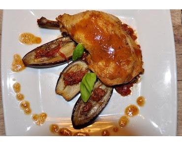 Hühnerfricasse mit Baby-Auberginen