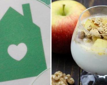 Mein (neues) Logo auf Esspapier von Funbakery* und ein Walnuss-Apfel-Dessert