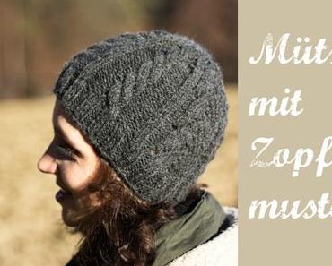 Strickmütze mit Zopfmuster