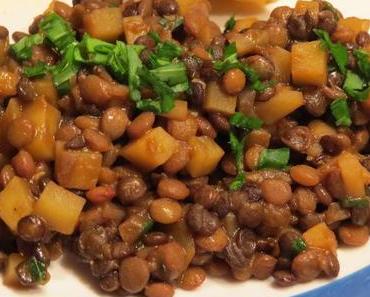 Linsen-Kartoffel-Bärlauch-Gemüse
