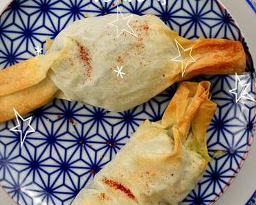 Filoteigbonbons mit Spinat und Feta