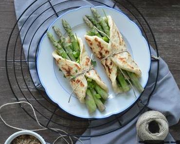 Naan mit Spargel- Linsenfüllung / Naan Bread with Asparagus