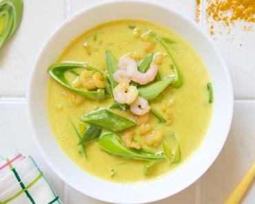 Kokossuppe mit Shrimps