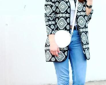 Aztec Coat and Mom Jeans