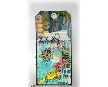 Mixed Media Tag with STAMPlorations