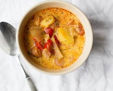 Kartoffel Paprika Schmand Suppe mit Wiener Würstel ♥