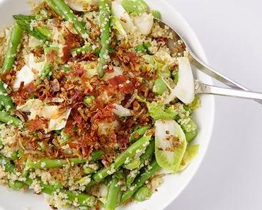 Quinoa Salat mit Erbsen, Spargel und Dicke Bohnen