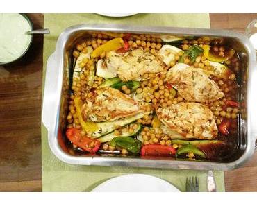 Rezept: Ingwerhühnchen mit Ofengemüse