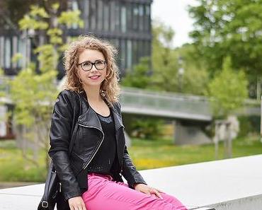 Outfit: Pink Pants and Black