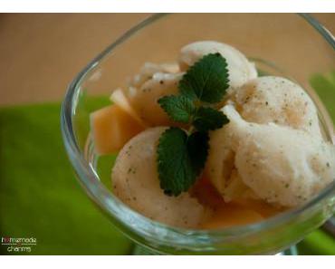 Zuckermelone-Zitrone-Melisse Eis