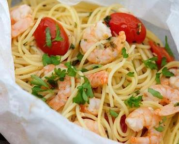 Spaghetti mit Garnelen al cartoccio