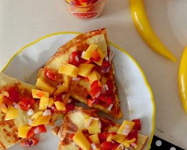 Mango BBQ Chicken Quesadillas