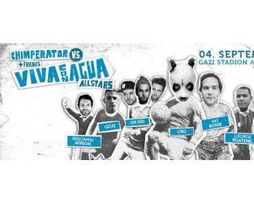 Kicken für den guten Zweck: Chimperator + Friends fordern die Viva con Agua Allstars auf der Fußballbühne heraus!