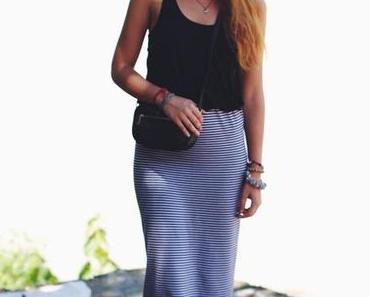 OOTD: Maxiskirt + Stripes