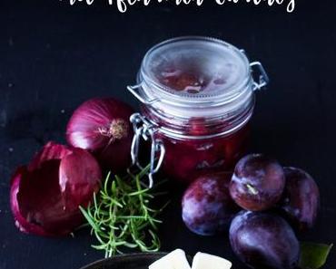 Camembert-Zwiebel-Tarte mit Pflaumen Chutney