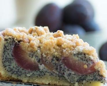 Mohn-Pflaumenkuchen mit Streuseln