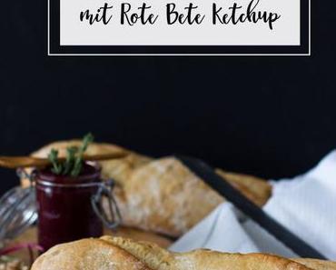 Baguette mit geräucherter Entenbrust und Rote Bete Ketchup