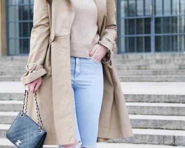 Outfit mit Trenchcoat und Chanel Tasche