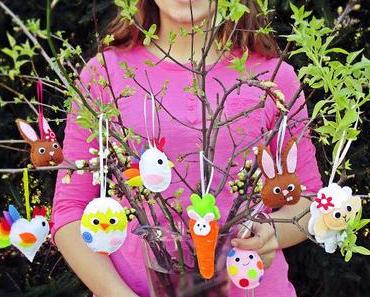 Niedliche Nähideen fürs Osterfest: Bunte Filzanhänger für den Osterstrauß