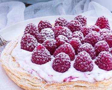 Rezept für eine easy Blätterteig Himbeer Tarte