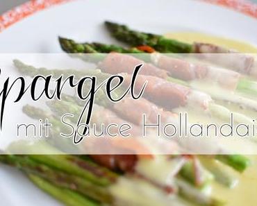 Grüner Spargel mit Serrano Schinken und Sauce Hollandaise