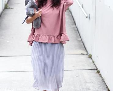 Ruffled Hoodie and Maxi Skirt