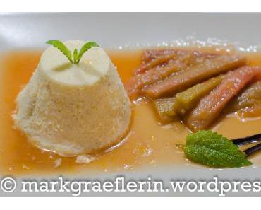 Orangen-Griess-Köpfli aka Flammeri mit Rhabarber