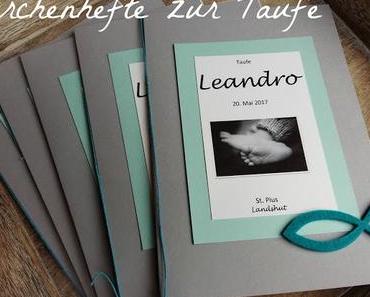 Kirchenhefte/ Liederhefte für Leandros Taufe