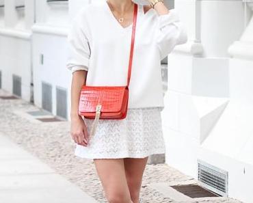 All White and Orange Bag