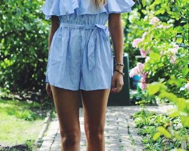 OOTD: Blue Off-Shoulder Playsuit
