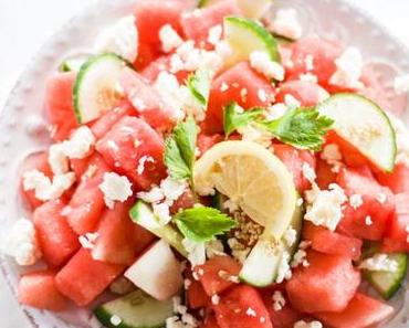 Melonen Feta Salat mit Gurke