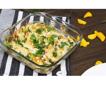 Rezept: Brokkoli-Blumenkohl-Curry-Auflauf
