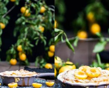 Mirabellen Crumble Cake mit Caramel