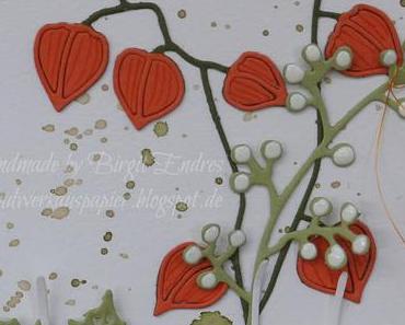 Herbstliche Geburtstagskarte mit Physalis