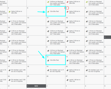 Tag 11 – 12-Minuten-Test und gleich 2x Lauftraining