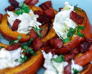 Gerösteter Kürbis mit Burrata und Salsiccia
