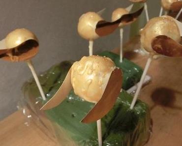 Cake Pops „Harry Potters Golden Snitch“