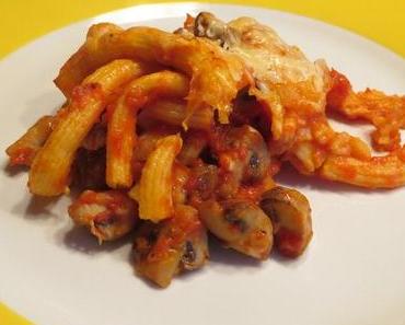 Rigatoni con funghi al forno