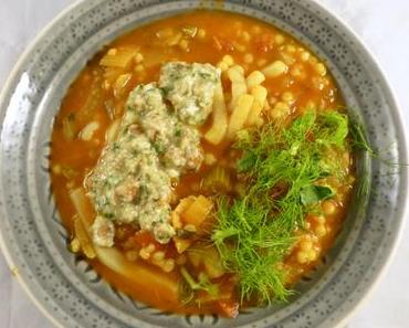 Fischsuppe mit Mandel-Skordalia