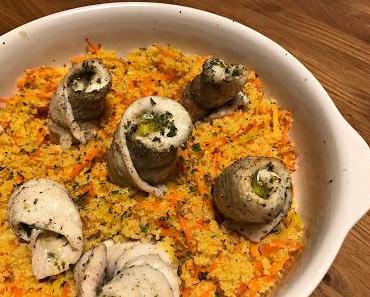 Schollenfilet auf Karotten-Sahne-Couscous