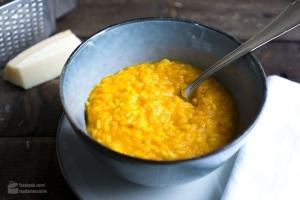Kürbisrisotto mit eingekochtem Kürbissugo