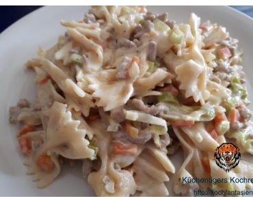 Hackfleisch-Lauch-Nudel-Pfanne