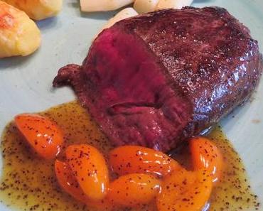 Rehfilet mit Mohn-Kumquatsauce