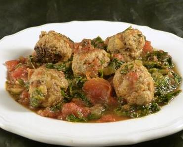Fleischbällchen in Tomaten-Spinatsauce aus dem Slowcooker