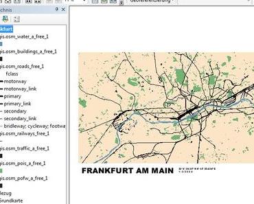 DIY Stadtplan Karte von Frankfurt als Poster