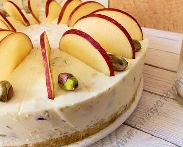 Lecker, frisch und knusprig ist die Frischkäse Knuspertorte #Food #Rezept #Apfel